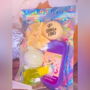 Lip balm, lipstick, hand sanitizer